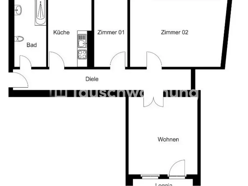 Tauschwohnung: 3 Zimmer saniert Altbau,Wanne Dusche, Balkon — photo 1